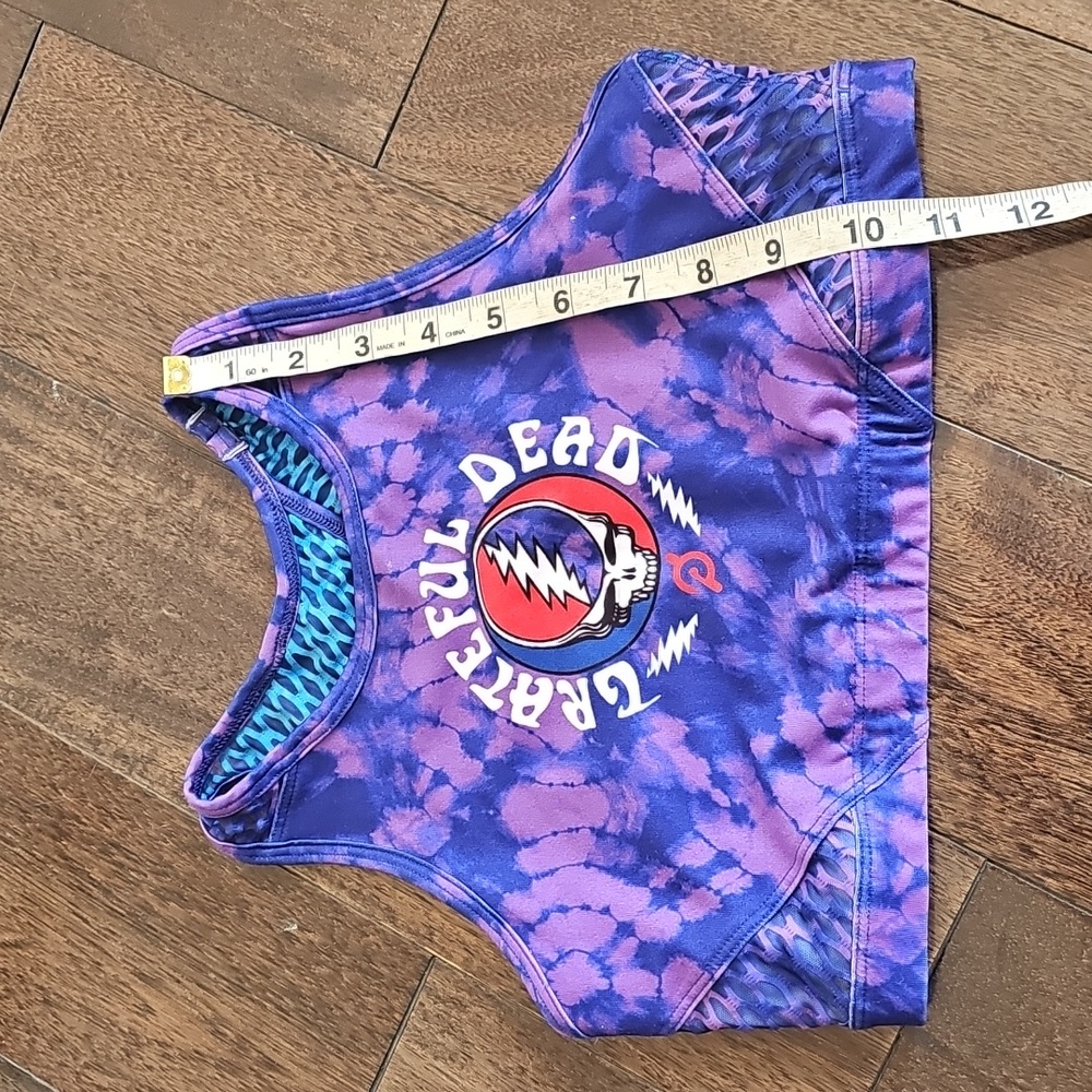 Peloton Grateful Dead Skull Purple Tie-Dye Sports Bra Small - Picture 6 of 8